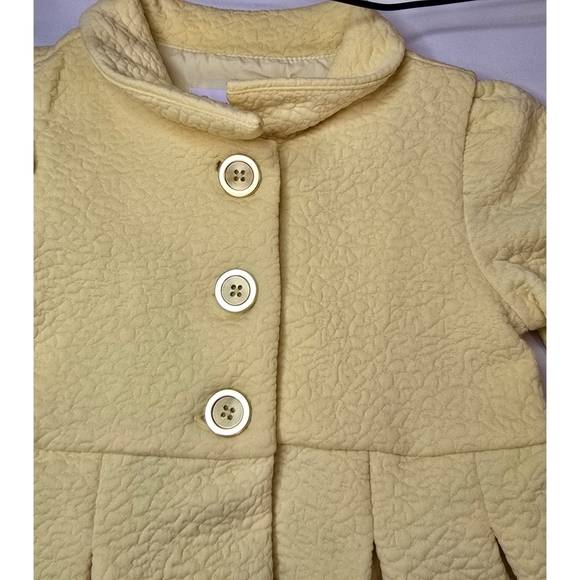 Toddler Bonnie Jean Yellow Pea Coat Size 2T - Picture 3 of 4